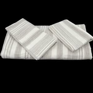 Pottery Barn Hawthorn Striped Duvet Cover and 2 Pillow Shams